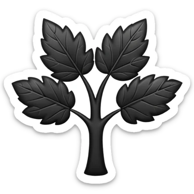 Un trébol de 5 hojas negro  sticker