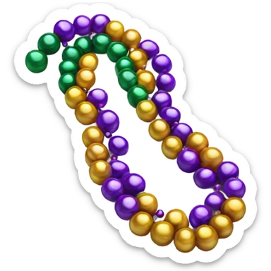 Realistic isolated strand of small straight mardi gras beads.  sticker