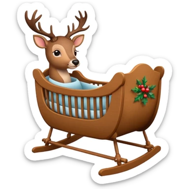 noel cradle with deer sticker