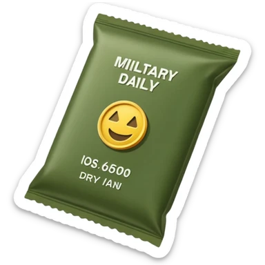 military daily dry rations green color sticker