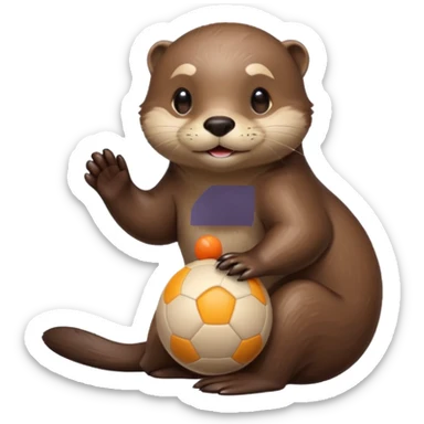 otter with ball sticker