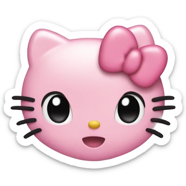 Light pink hello Kitty heart  sticker