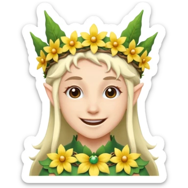 elf with flower crown sticker