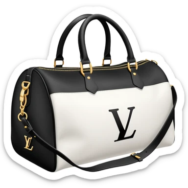 black and white duffle lv bag sticker