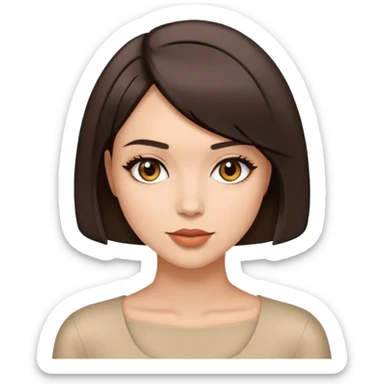 beautiful brunette woman with a bob haircut posing sticker
