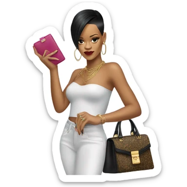 Rihanna with bag sticker
