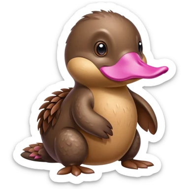 Platypus with a pink bow sticker