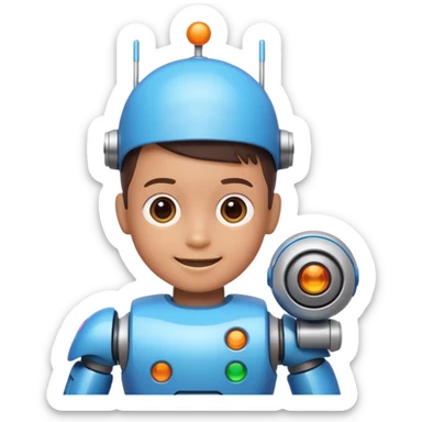 the kid play toy robot sticker