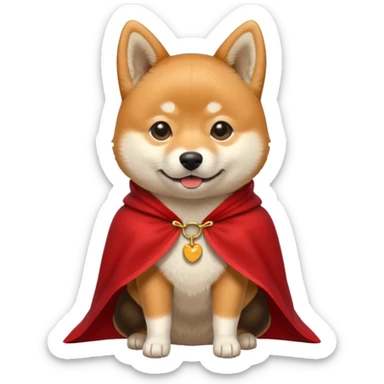 Shiba Dog in red collar cloak sticker