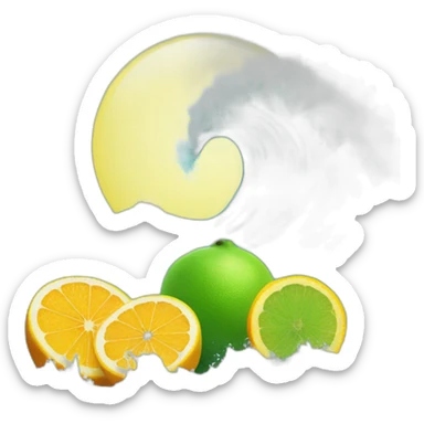 wave and citrus sticker