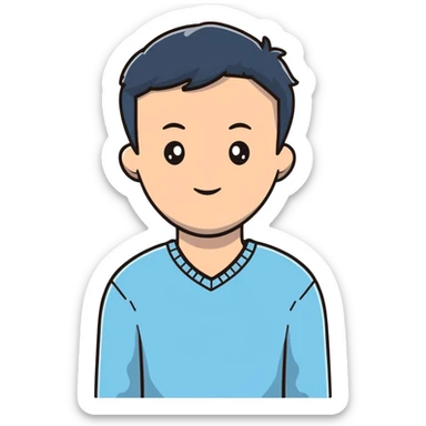 light blue V-neck sweater sticker