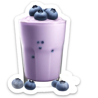 blueberry soy yogurt in a glass sticker