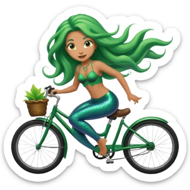 Yogi mermaid on a bike sticker