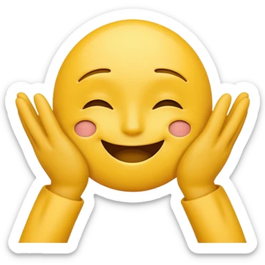 yellow emoticon with Hands OVER eyes sticker