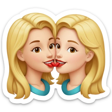 woman kissing another woman on the mouth sticker