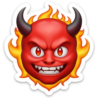Red Iphone Demon Emoji sticker