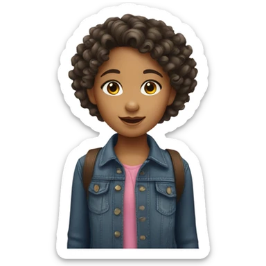 Hispanic Little girl with curly hair sticker