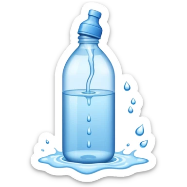 bottle of water being spilled sticker