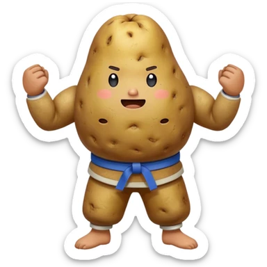 Potato doing jiu jitsu  sticker