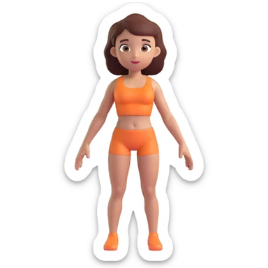 Slightly increase the volume of the upper body of the girl, significantly spread them apart from each other, make the skin color the same for both characters, keep the cartoonish 3D style. sticker