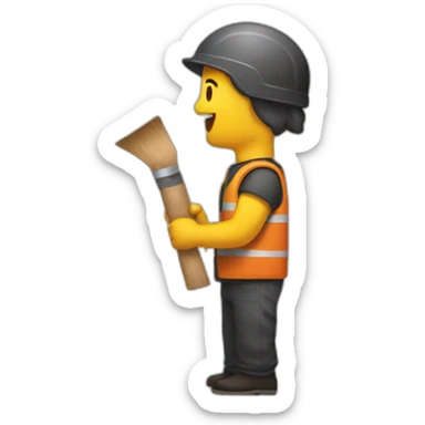 Manifestant qui lance une brique sticker