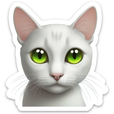 Black cat with Green eyes eating Fish  sticker