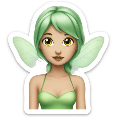 Fairy green eyes brunnet  sticker