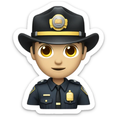 Half robot half cop sticker