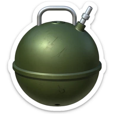 military green anti-personnel mine sticker