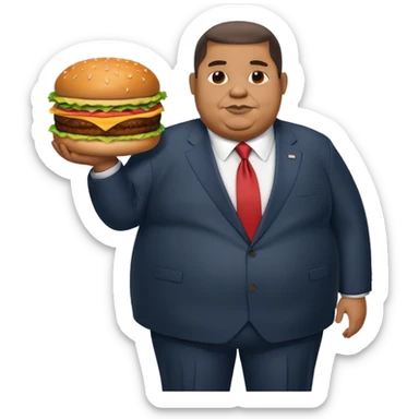 obese obama with giant hamburger sticker