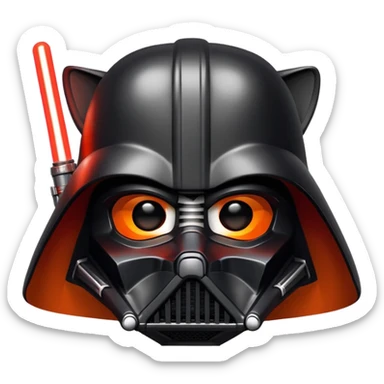 tiger face with Darth Vader helmet and red lightsaber for Twitch emote sticker