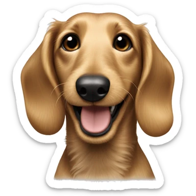 Happy wire-haired dachshund blonde coat sticker