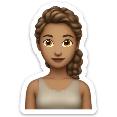 Girl with slightly tan skin, hazel eyes and brown Curley hair  sticker