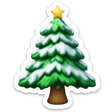 a christmas tree with snow on it sticker