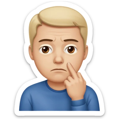 Persona indecisa tocándose la barbilla. sticker