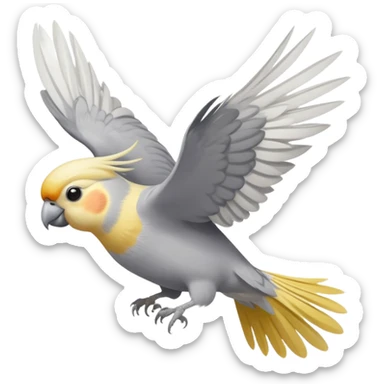cockatiel bird flying sticker