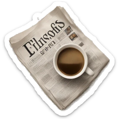 Newspaper and  coffee sticker