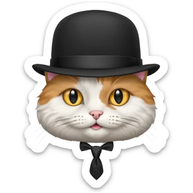 cat with ties and hat sticker