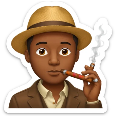 Black man smoking cigar sticker