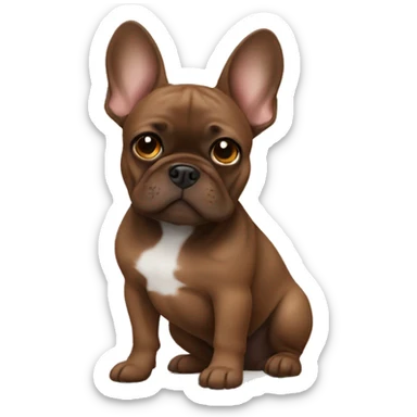 brown frenchie sticker