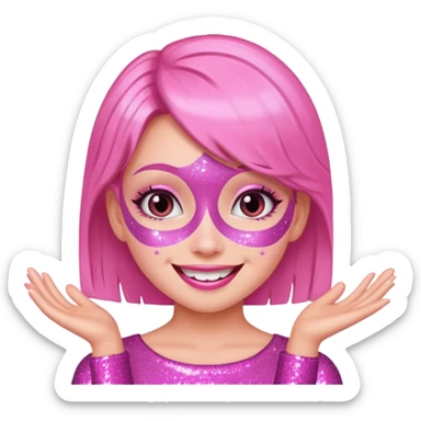 glitter pink girl naughty sticker