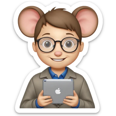Rat kid with an ipad sticker