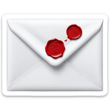 Romantic Red White Silver Aesthetic Love Letter sticker