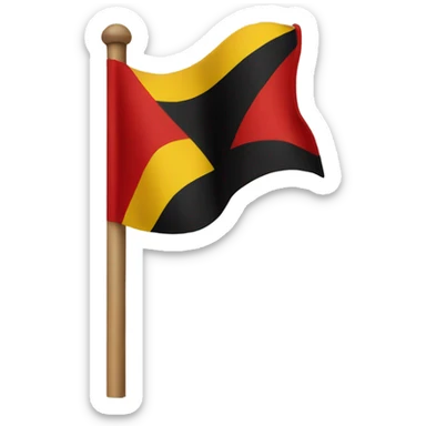 Red yellow and black flag  sticker