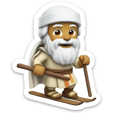 Socrates on skis sticker