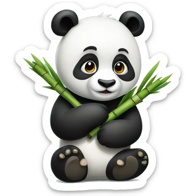 Panda eating bamboos  sticker