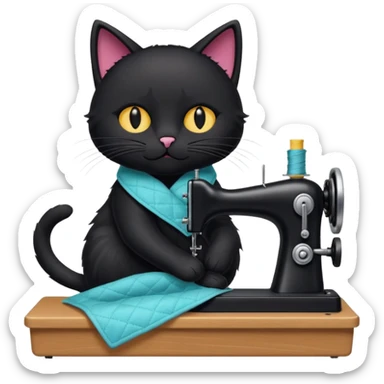 Black Cat Quilting at sewing machine sticker
