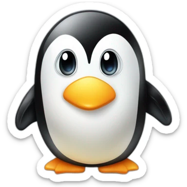 Pinguin avec une glace saveur vanille sticker