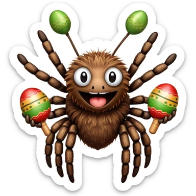 Tarantula holding maracas sticker