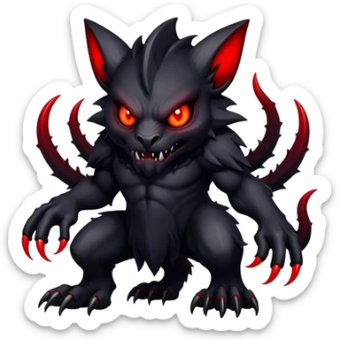  Dark black evil Fakémon-Wickerbeast-creature (full body) sticker